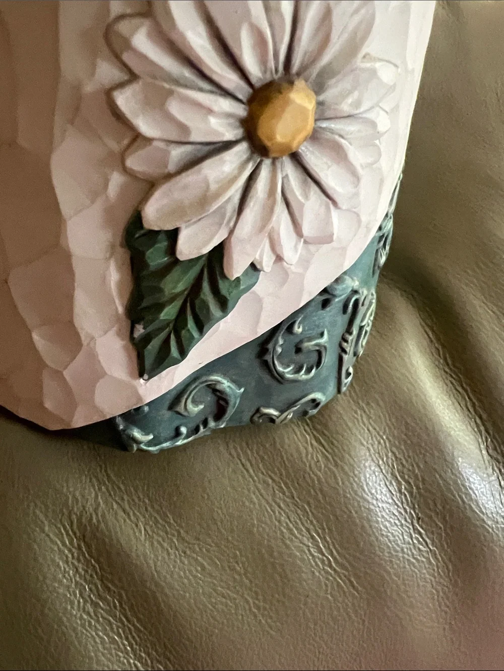 Figurine Decor - White & Teal 'Family' Floral Girl Statue